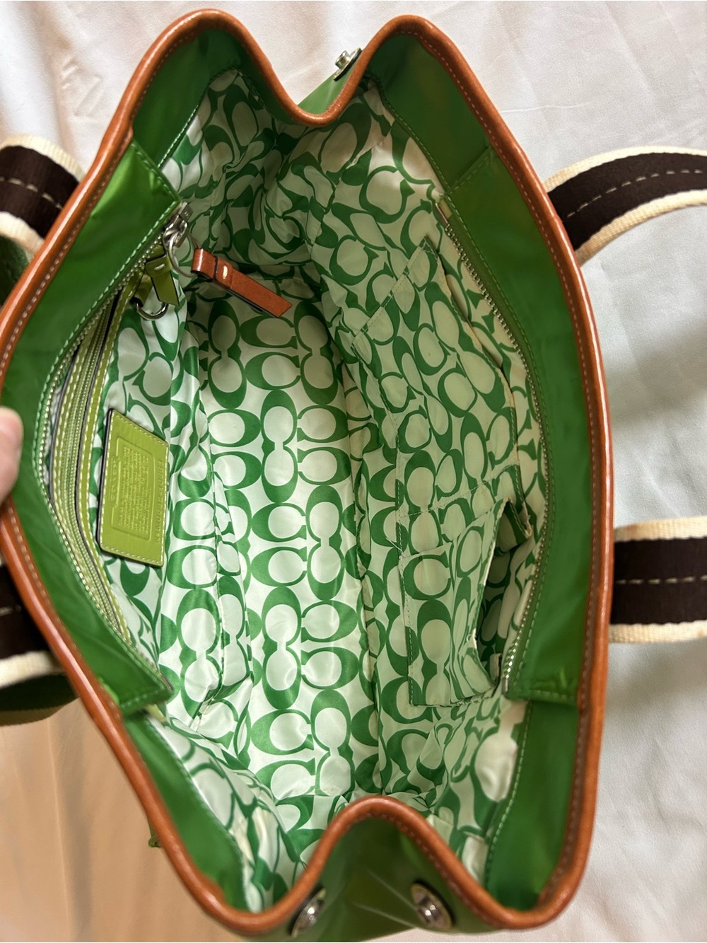 Coach Green Nylon Tote *project* - Picture 6 of 16